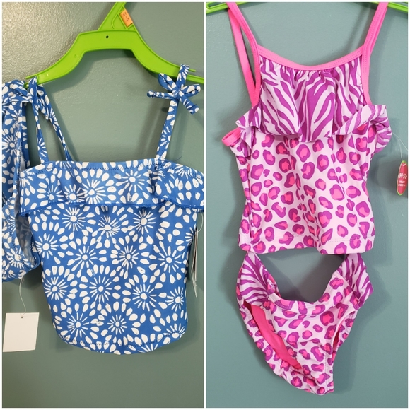 2 NWT Girls 4T swimsuits tankini - Picture 1 of 5